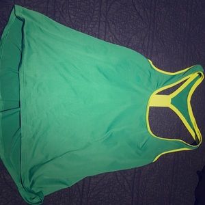 Turquoise racer back workout tee