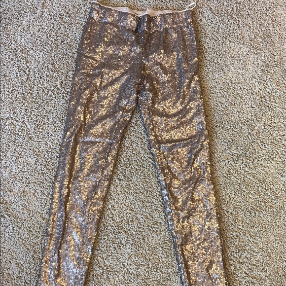 Gold sequin leggings