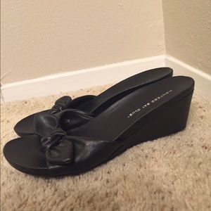 Black Slip-On Wedges