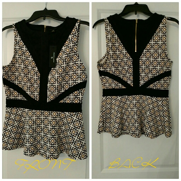 Peplum top: Yellow and Black