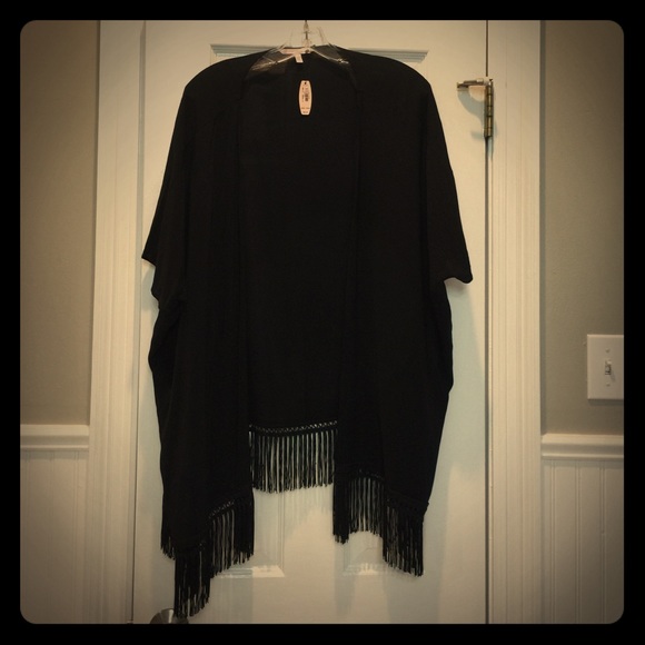 Victoria's Secret Black Fringe Kimono