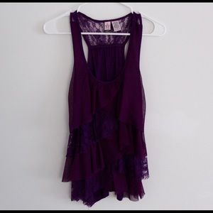Plum tank with cute ruffles