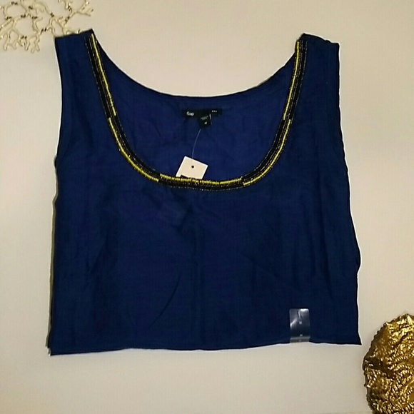 Beaded blue tank