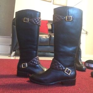 High top black boots , never before used