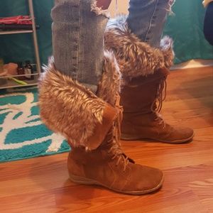 Cute suede tall boots