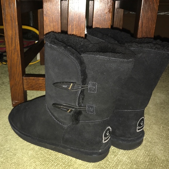 BearPaw Black Boots Size 8