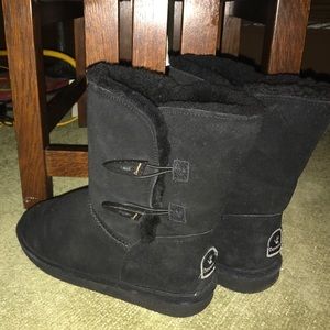 BearPaw Black Boots Size 8