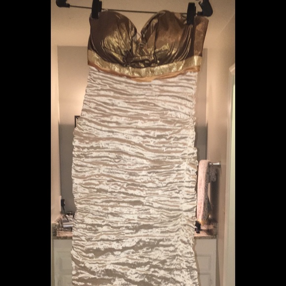 Nicole Miller gold dress
