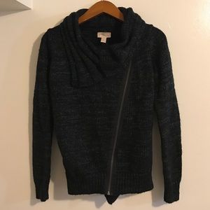 Vintage Thick asymmetrical zipper chunky sweater