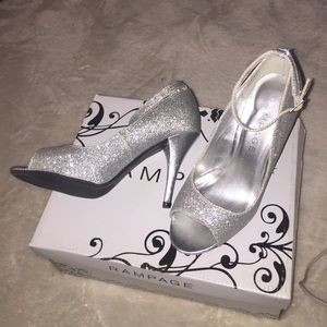 Sparkly silver heels