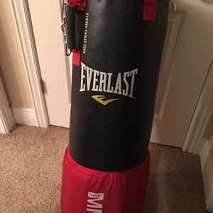 70lb Everlast heavy bag and gloves