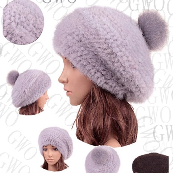 ❄️Fashionable gray mink fur cap❄️