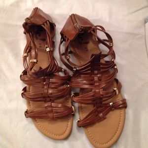 Brown Leather Gladiator Sandals