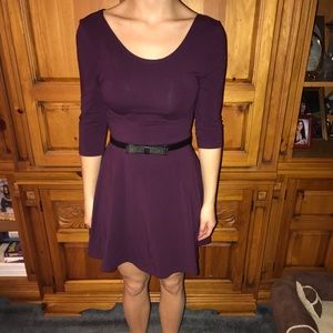 Skater dress with belt