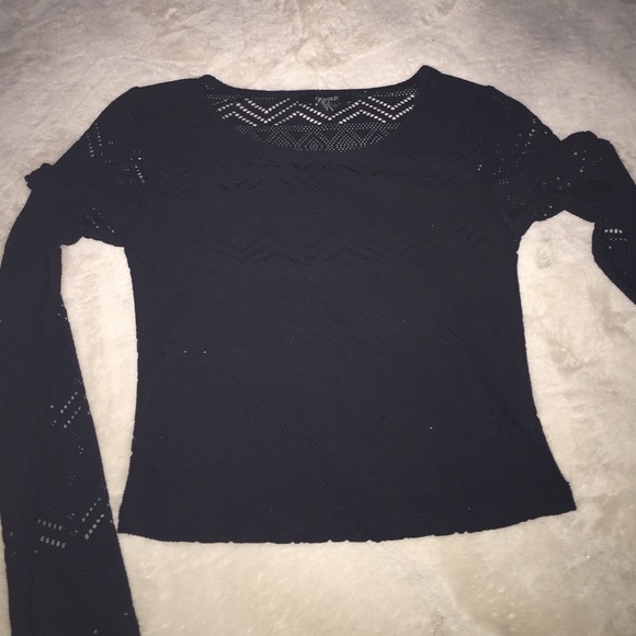 Black mesh crop top - Picture 1 of 2