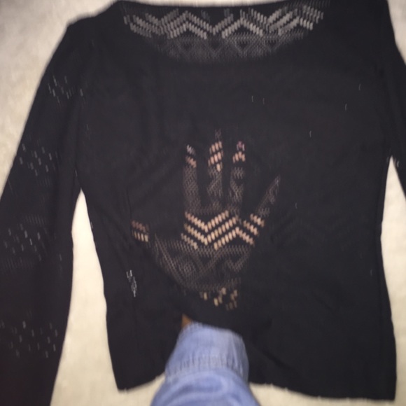 Black mesh crop top - Picture 2 of 2