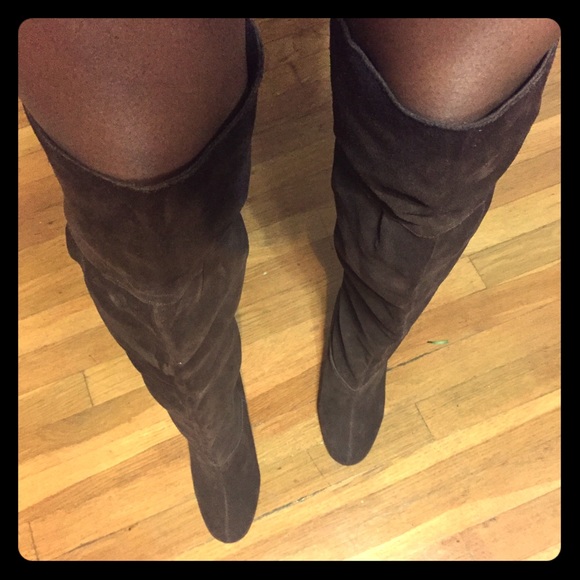 Thigh High Brown Suede Boots