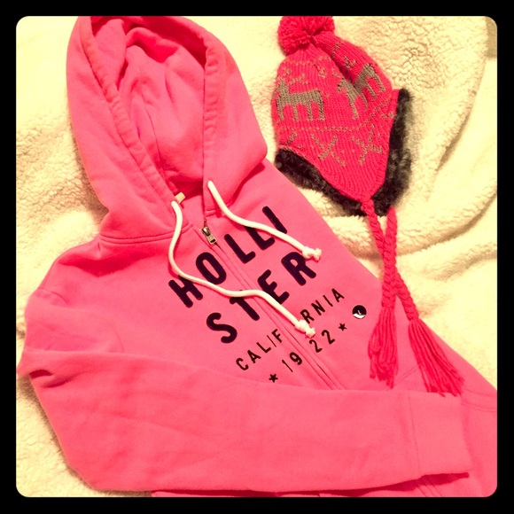 Juniors Hollister Zip Up Hoodie - Picture 2 of 4