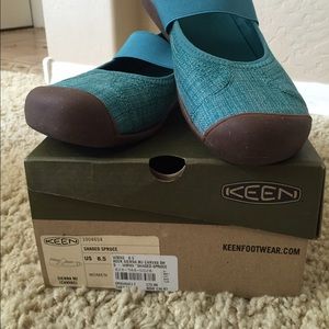 Keen Mary Jane style sandals.