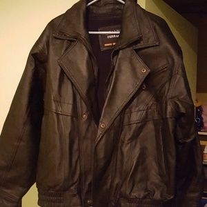 Genuine black  leather jacket.  Heavyweight.