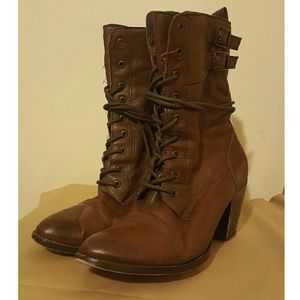 Mia distressed brown ankle boots