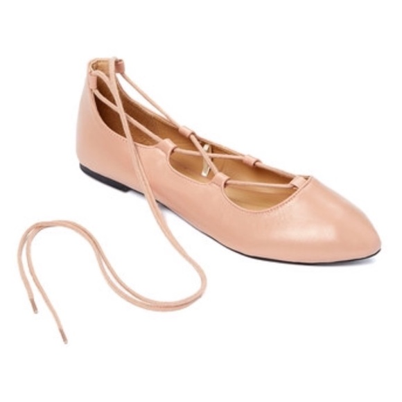SOLD! NWT Nude Lace-up Flats