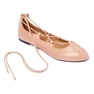 SOLD! NWT Nude Lace-up Flats