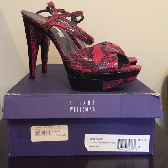 Stuart Weitzman Goofyloops snake-embossed heels - Picture 1 of 4