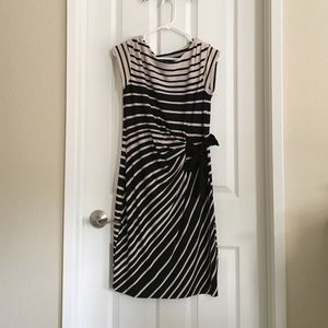 Nude and black dress