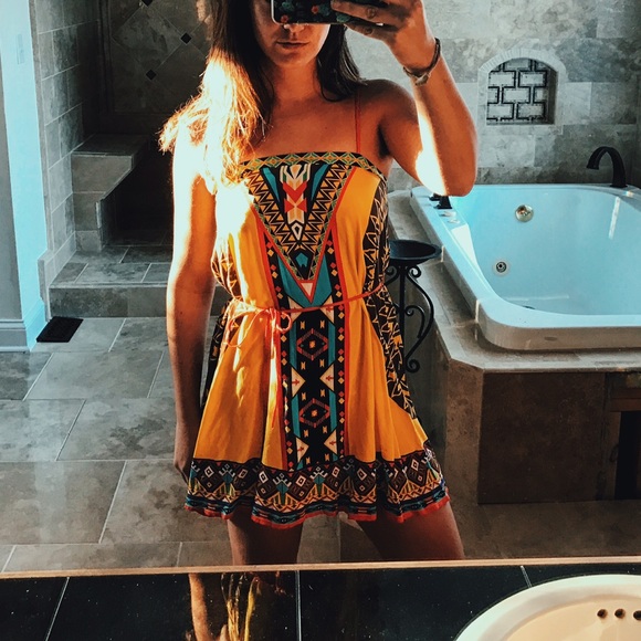 aztec patterned dress