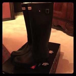Hunter Original Tall Rain boot, Black, Size 8