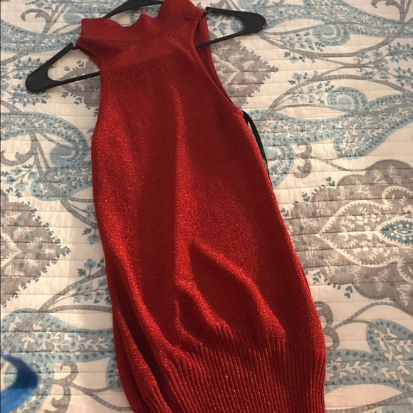 BEBE "Red" Shimmer Top - Picture 1 of 1