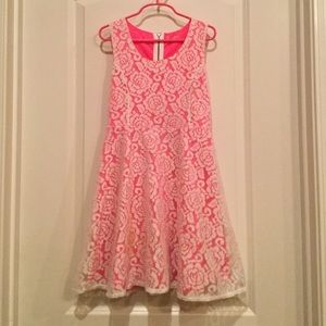 Neon pink overlay dress