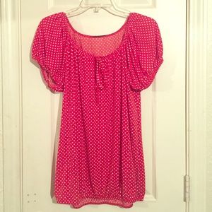 Red polka dot shirt
