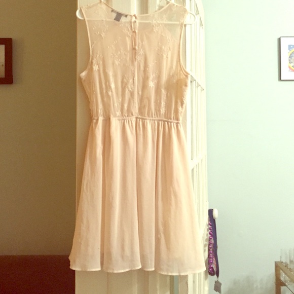Peach Lace Detailed Dress