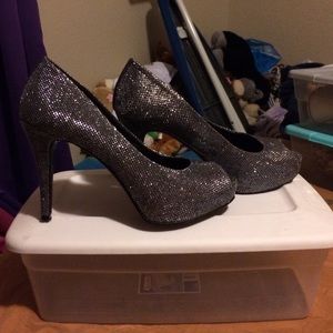 Black sparkly heels