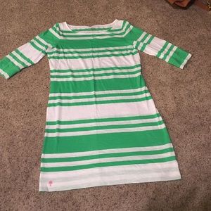 Lilly Pulitzer green/white stripe dress size M