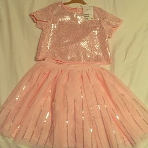 Kids H&M Sequenced top and matching skirt