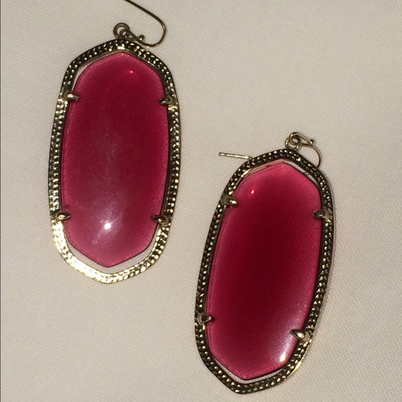 Dark pink Kendra Scott earrings