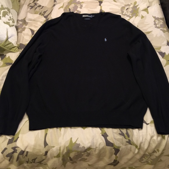 Black Polo V-neck sweater