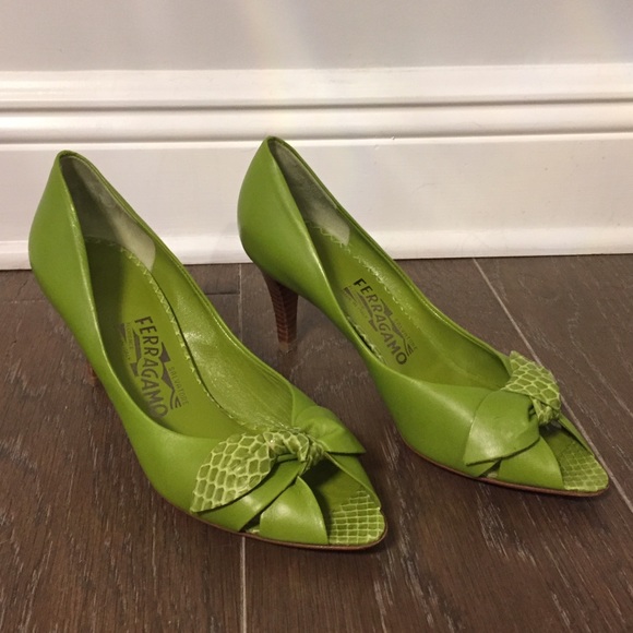 Salvatore Ferragamo peep toe pumps