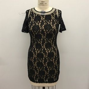 Mesh Insert Lace Dress