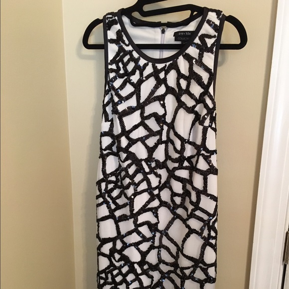 Maternity black and white sequined cocktail dress