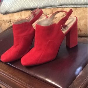 Suede Red Booties