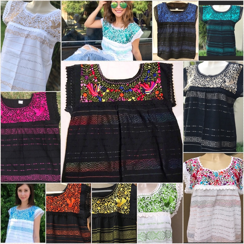 🌹HP🌹 New Handmade Embroidered Mexican Top Oaxaca - Picture 6 of 8