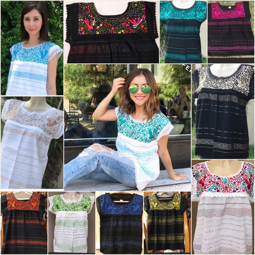 🌹HP🌹 New Handmade Embroidered Mexican Top Oaxaca - Picture 7 of 8