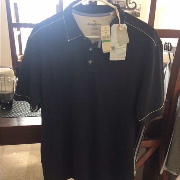 Tommy Bahama "New Fray Day" Cotton Polo Navy Blue