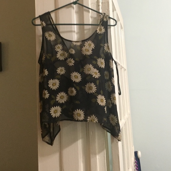 Daisy Print Sheer Crop