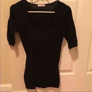 Black 3/4 sleeve blouse