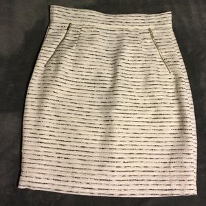 White and black pencil skirt